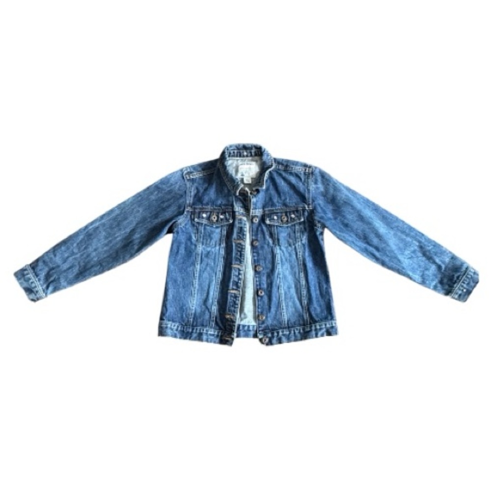Old Navy Classic Blue Jean Jacket with pink jewels XL
